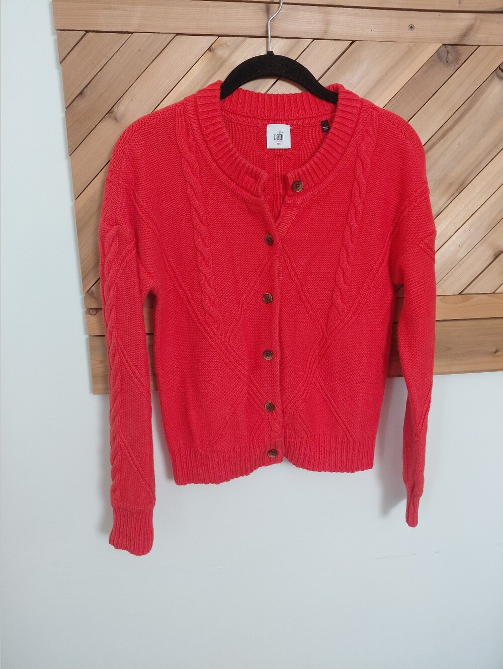 Cabi Red/orange Sweater XS Button Down